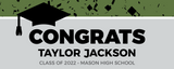 Grad Hat Confetti 5 foot BANNER with Name Only