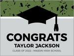 Grad Hat Confetti GRADUATION YARD SIGNS with Name Only
