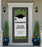 Grad Hat Confetti GRADUATION DOOR BANNER with Name Only