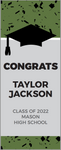 Grad Hat Confetti GRADUATION DOOR BANNER with Name Only