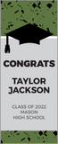 Grad Hat Confetti GRADUATION DOOR BANNER with Name Only