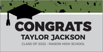 Grad Hat Confetti GARAGE DOOR BANNER with Name Only